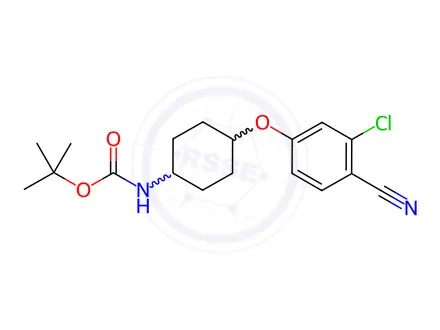 Chemical structure of Carbamic acid, N-[trans-4-(3-chloro-4-cyanophenoxy)cyclohexyl]-, 1,1-dimethylethyl ester