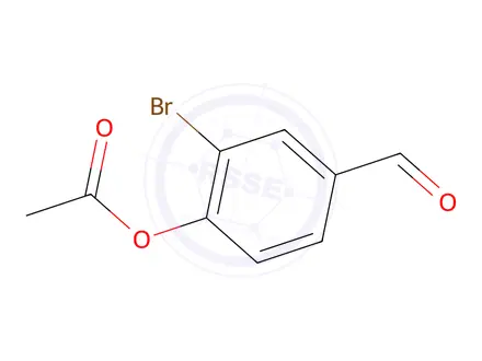 Chemical structure of 2-Bromo-4-formylphenyl acetate