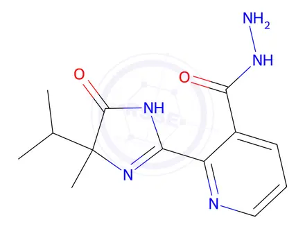 Chemical structure of 2-(4-Isopropyl-4-methyl-5-oxo-4,5-dihydro-1H-imidazol-2-yl)nicotinohydrazide