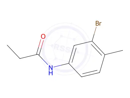 Chemical structure of N-(3-bromo-4-methylphenyl)propionamide
