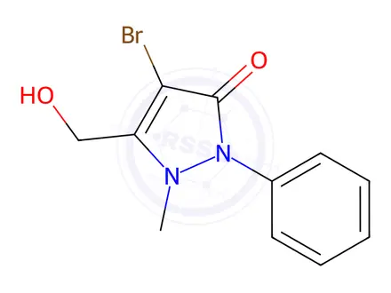 Chemical structure of 4-Bromo-5-(hydroxymethyl)-1-methyl-2-phenyl-1,2-dihydro-3h-pyrazol-3-one