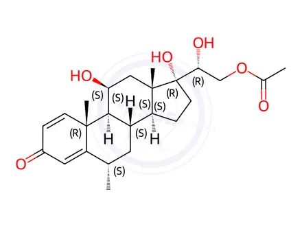 Chemical structure of 6α-Methyl-20(R)-hydroxy Prednisolone 21-Acetate
