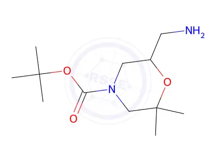 Chemical structure of TERT-BUTYL 6-(AMINOMETHYL)-2,2-DIMETHYLMORPHOLINE-4-CARBOXYLATE