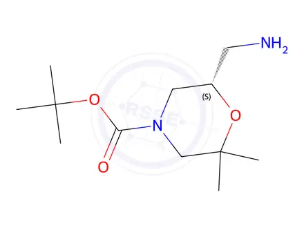 Chemical structure of (S)-TERT-BUTYL 6-(AMINOMETHYL)-2,2-DIMETHYLMORPHOLINE-4-CARBOXYLATE