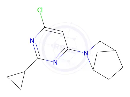 Chemical structure of 2-(6-chloro-2-cyclopropylpyrimidin-4-yl)-2-azabicyclo[2.2.1]heptane
