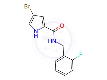 Chemical structure of 4-Bromo-N-(2-fluorobenzyl)-1h-pyrrole-2-carboxamide