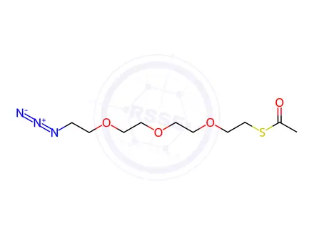 Chemical structure of Ethanethioic acid, S-[2-[2-[2-(2-azidoethoxy)ethoxy]ethoxy]ethyl] ester