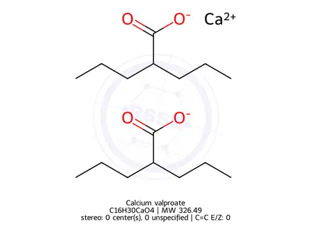 Chemical structure of Calcium valproate