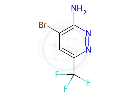 Chemical structure of 3-Pyridazinamine, 4-bromo-6-(trifluoromethyl)-