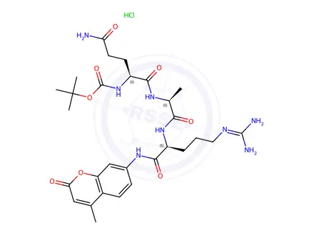 Chemical structure of Boc-Gln-Ala-Arg-AMC · HCl