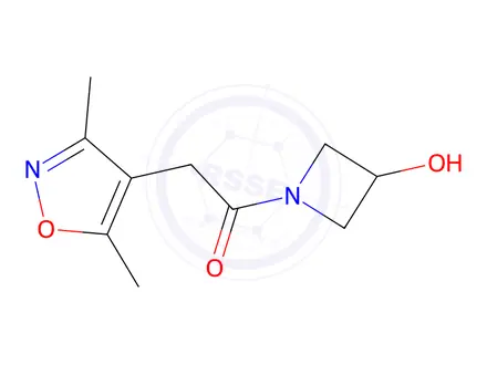 Chemical structure of 2-(3,5-dimethylisoxazol-4-yl)-1-(3-hydroxyazetidin-1-yl)ethan-1-one