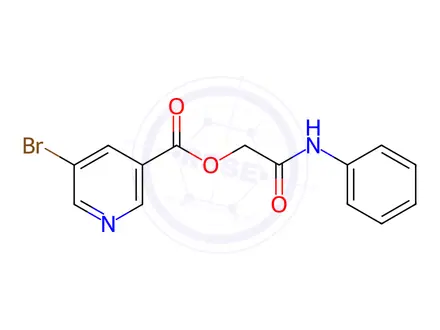 Chemical structure of 2-Oxo-2-(phenylamino)ethyl 5-bromonicotinate
