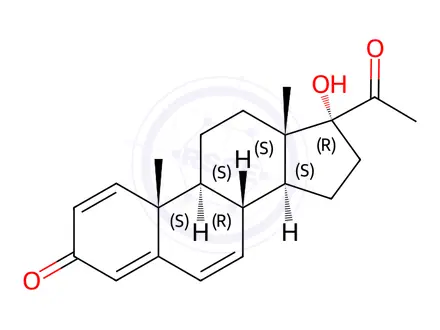 Chemical structure of 17-Hydroxypregna-1,4,6-triene-3,20-dione