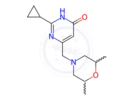 Chemical structure of 2-cyclopropyl-6-[(2,6-dimethylmorpholino)methyl]-4-pyrimidinol