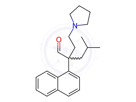 Chemical structure of α-Isobutyl-α-(1-naphtyl)-1-pyrrolidinebutanal