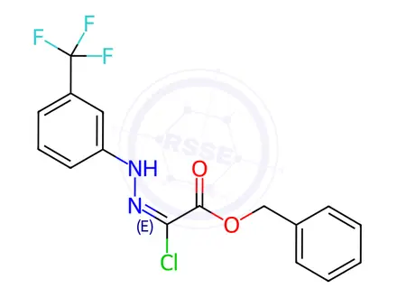Chemical structure of Benzyl 2-chloro-2-(2-(3-(trifluoromethyl)phenyl)hydrazono)acetate