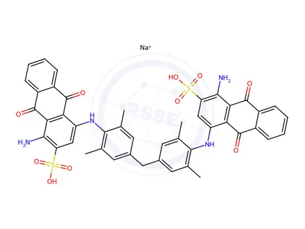 Chemical structure of 4,4'-[methylenebis[(2,6-dimethyl-4,1-phenylene)imino]]bis[1-amino-9,10-dihydro-9,10-dioxoanthracene-2-sulphonic]acid, sodium salt