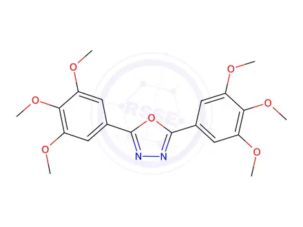 Chemical structure of 2,5-bis(3,4,5-trimethoxyphenyl)-1,3,4-oxadiazole