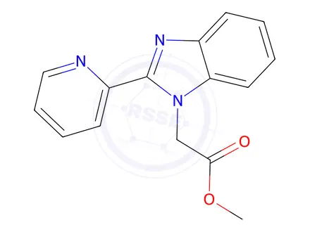 Chemical structure of Methyl 2-(2-(pyridin-2-yl)-1H-benzo[d]imidazol-1-yl)acetate