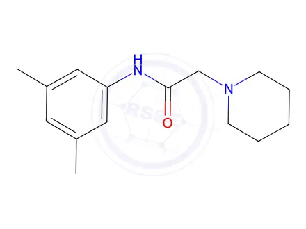 Chemical structure of N-(3,5-dimethylphenyl)-2-(piperidin-1-yl)acetamide