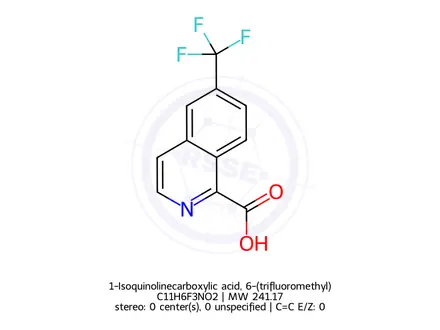 Chemical structure of 1-Isoquinolinecarboxylic acid, 6-(trifluoromethyl)-