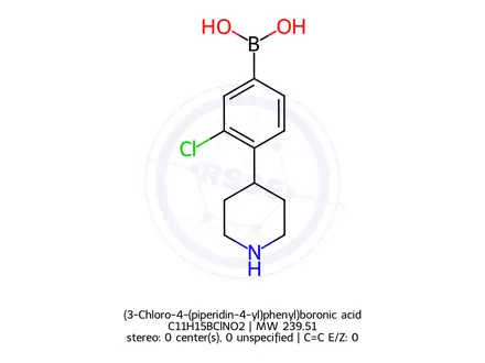 Chemical structure of (3-Chloro-4-(piperidin-4-yl)phenyl)boronic acid