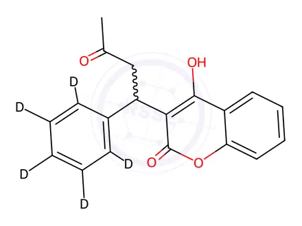 Chemical structure of (±)-Warfarin D5