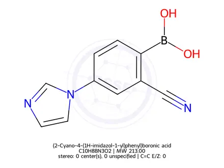Chemical structure of (2-Cyano-4-(1H-imidazol-1-yl)phenyl)boronic acid