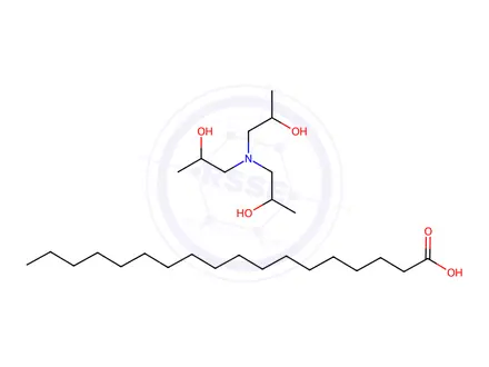 Chemical structure of stearic acid, compound with 1,1',1''-nitrilotri(propan-2-ol) (1:1)