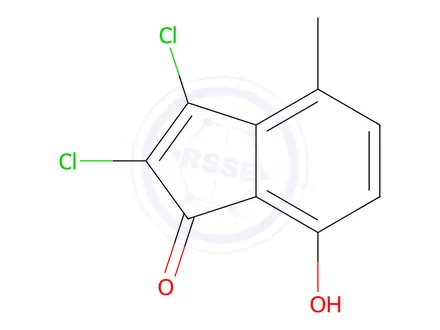 Chemical structure of 2,3-Dichloro-7-hydroxy-4-methyl-1H-inden-1-one