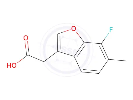 Chemical structure of 2-(7-Fluoro-6-methylbenzofuran-3-yl)acetic acid