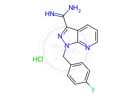Chemical structure of 1-(4-Fluorobenzyl)-1H-pyrazolo[3,4-b]pyridine-3-carboximidamide Hydrochloride
