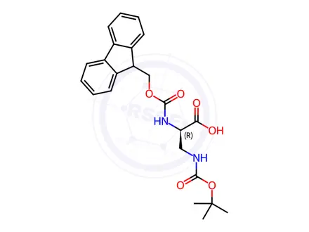 Chemical structure of Fmoc-D-Dap(Boc)-OH