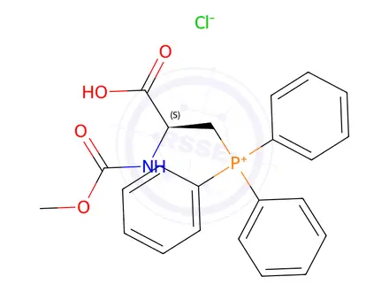 Chemical structure of (S)-(2-Carboxy-2-((methoxycarbonyl)amino)ethyl)triphenylphosphonium chloride