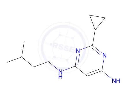 Chemical structure of 2-cyclopropyl-n4-isopentyl-n6-methylpyrimidine-4,6-diamine