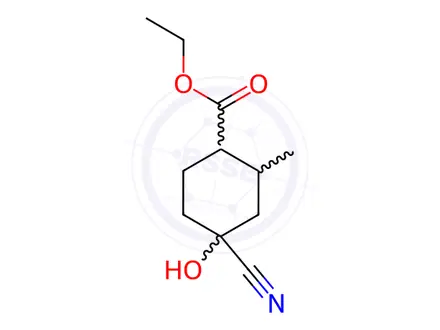 Chemical structure of Ethyl 4-cyano-4-hydroxy-2-methylcyclohexanecarboxylate