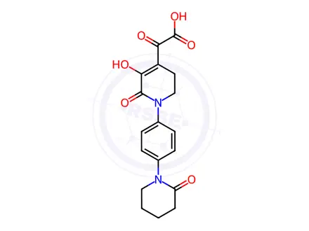 Chemical structure of {5-hydroxy-6-oxo-1-[4-(2-oxopiperidin-1-yl)phenyl]-1,2,3,6-tetrahydropyridin-4-yl}(oxo)acetic acid
