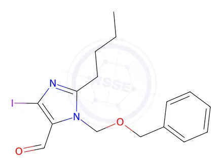 Chemical structure of 1-Benzyloxymethyl-2-butyl-4-iodoimidazole-5-carboxaldehyde