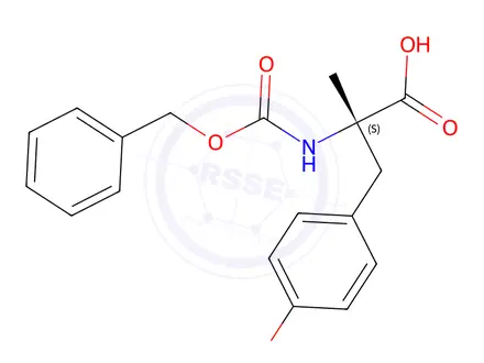 Chemical structure of (S)-2-(((benzyloxy)carbonyl)amino)-3-(4-hydroxyphenyl)-2-methylpropanoic acid