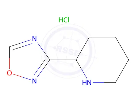 Chemical structure of 3-(piperidin-2-yl)-1,2,4-oxadiazole hydrochloride