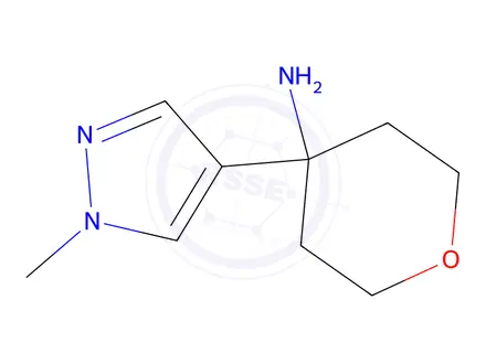 Chemical structure of 4-(1-Methyl-1H-pyrazol-4-yl)tetrahydro-2H-pyran-4-amine