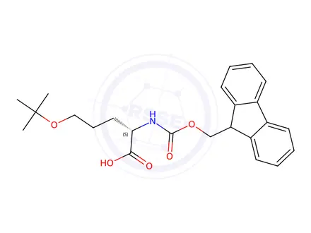 Chemical structure of L-Norvaline, 5-(1,1-dimethylethoxy)-N-[(9H-fluoren-9-ylmethoxy)carbonyl]-