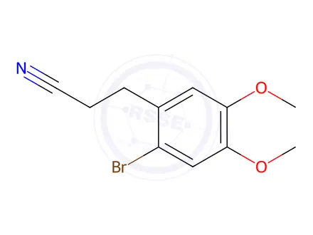 Chemical structure of 3-(2-Bromo-4,5-dimethoxyphenyl)propanenitrile