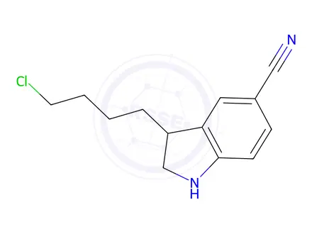 Chemical structure of 3-(4-Chlorobutyl)indoline-5-carbonitrile