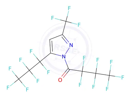 Chemical structure of 1-Heptafluorobutyryl-5(3)-(heptafluoropropyl)-3(5)-(trifluoromethyl)pyrazole
