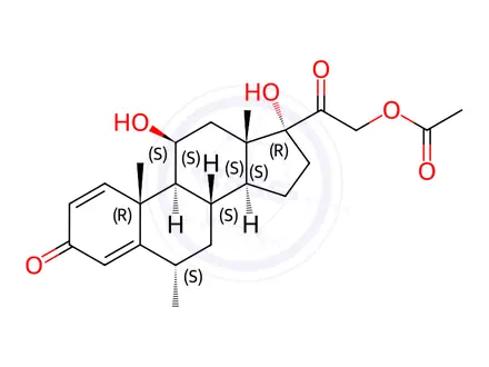 Chemical structure of 6α-MethylPrednisolone21-Acetate in acetonitrile