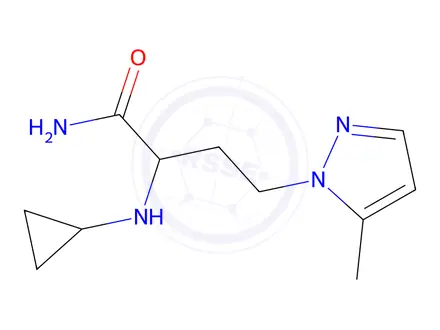 Chemical structure of 2-(Cyclopropylamino)-4-(5-methyl-1h-pyrazol-1-yl)butanamide