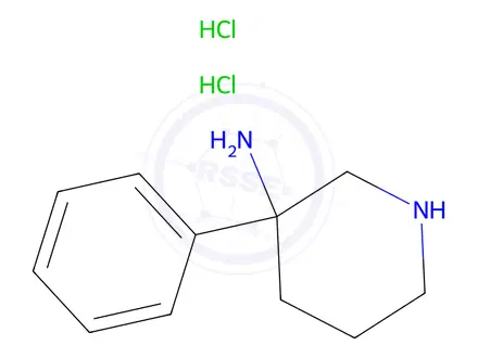Chemical structure of 3-Phenylpiperidin-3-amine dihydrochloride