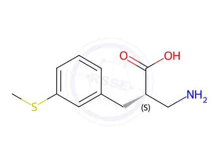 Chemical structure of (S)-3-amino-2-(3-(methylthio)benzyl)propanoicacid