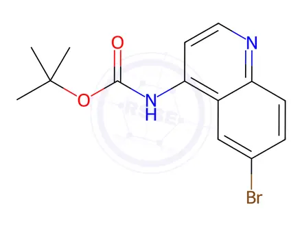 Chemical structure of Carbamic acid, N-(6-bromo-4-quinolinyl)-, 1,1-dimethylethyl ester